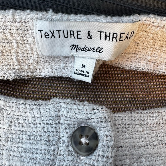 Madewell Texture & Thread Cotton Button Front Striped Blouse Top - Picture 7 of 7